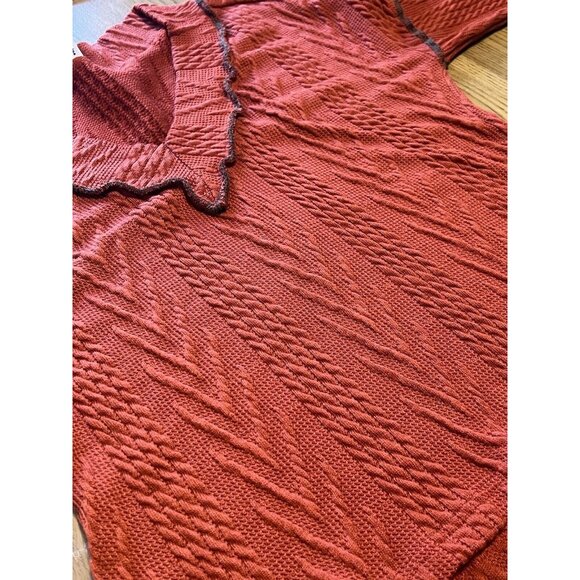 Pretty Chicago Burnt Orange Sweater Size Small Boho Career Preppy Modern - Picture 3 of 10